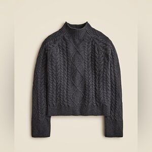J. Crew NWT Charcoal Gray Cable-knit Rollneck sweater - Size Small